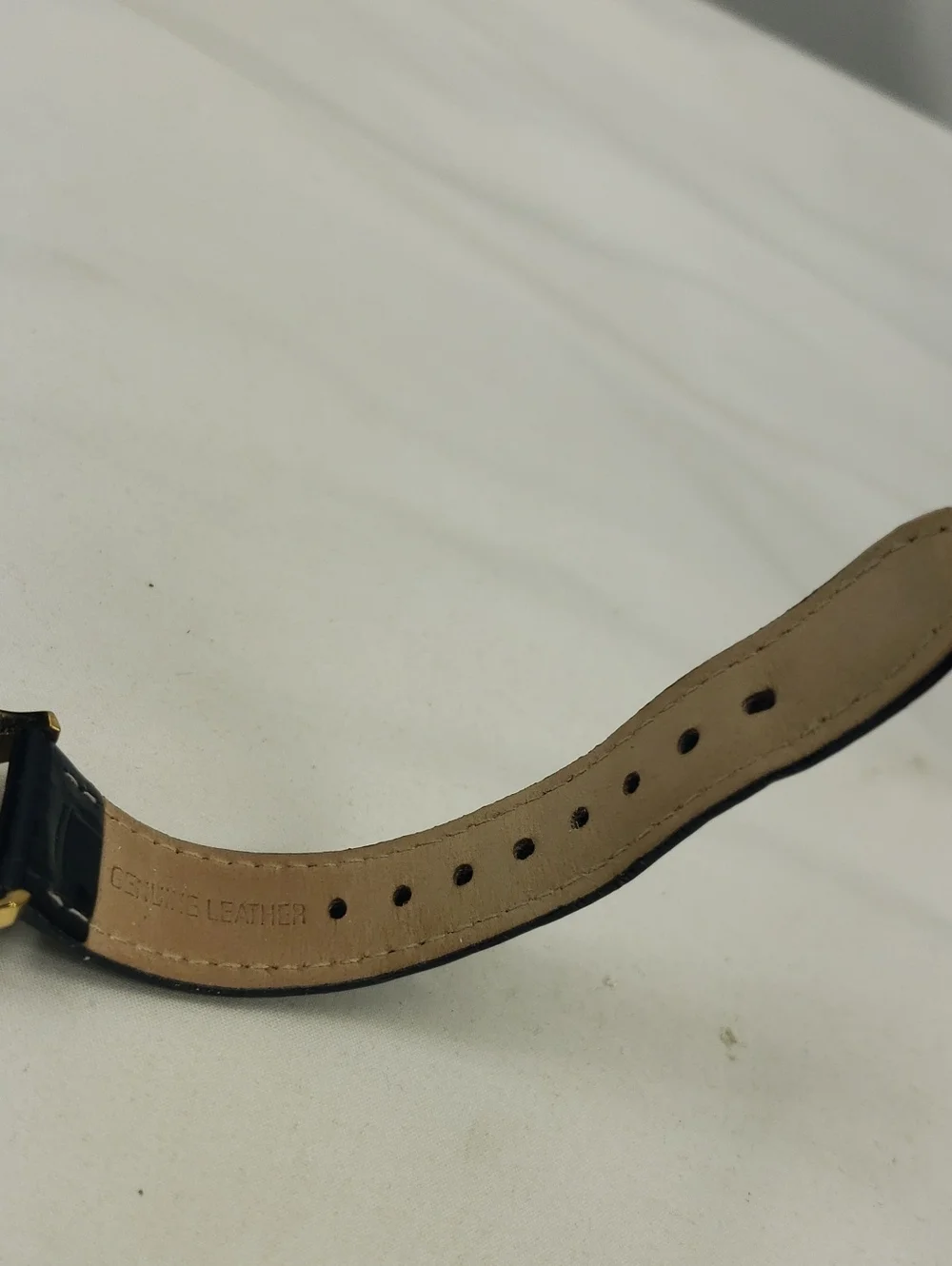 Betsey Johnson Working Rhinestone Black Leather Band Watch